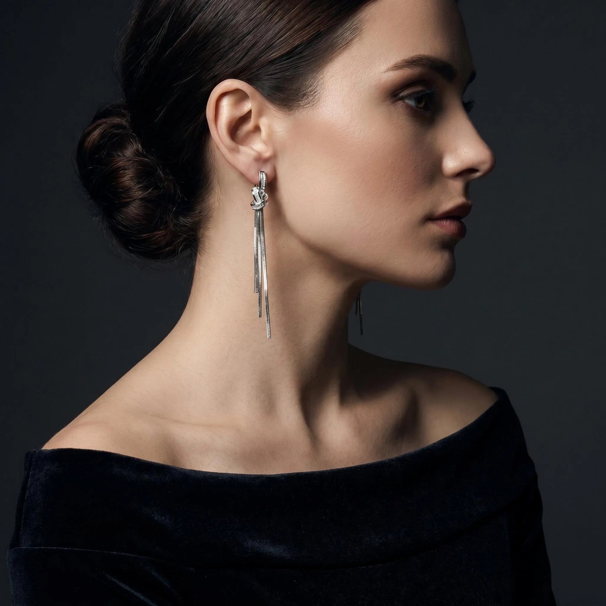 Elegant Gold or Silver Tassel Drop Earrings
