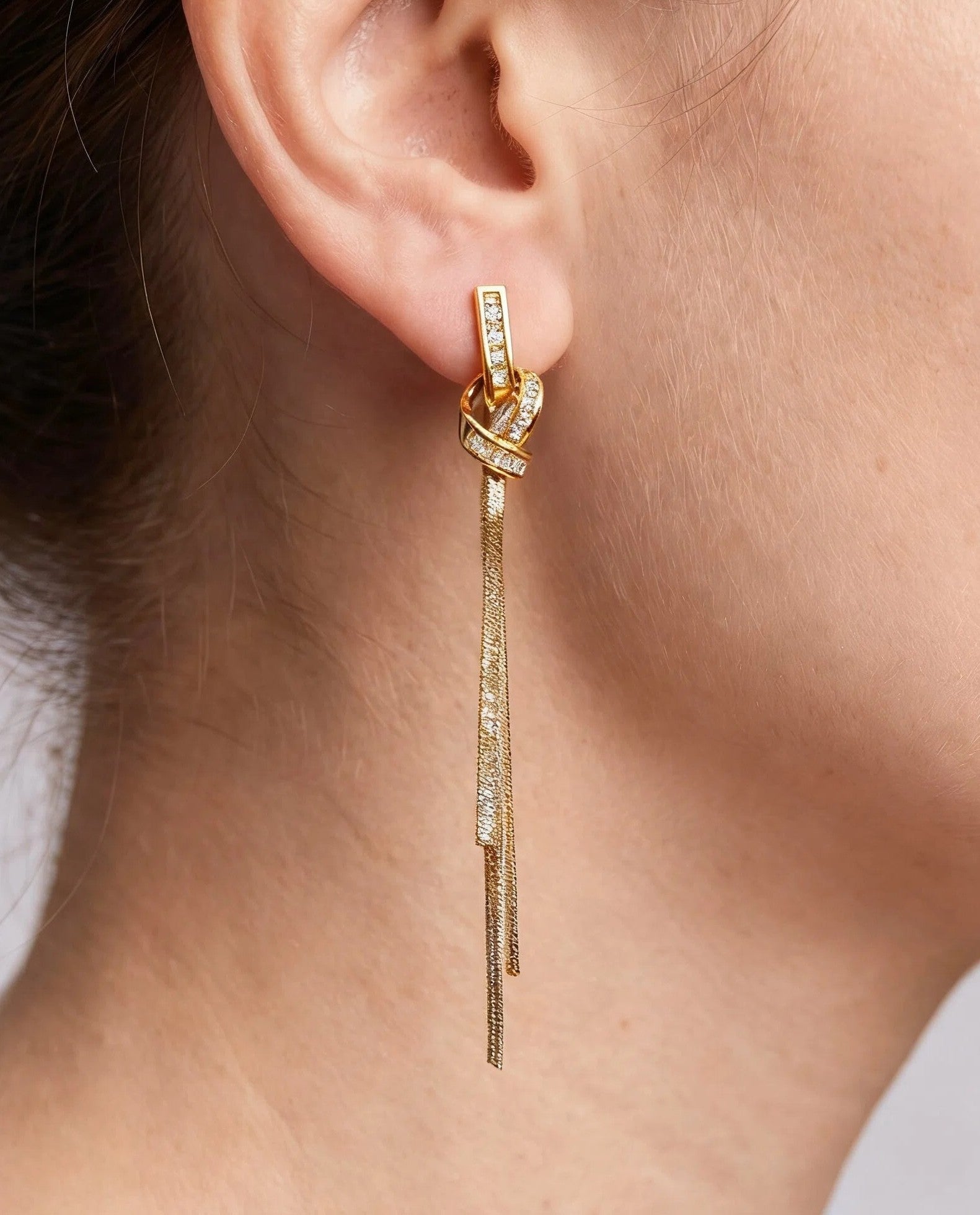 Elegant Gold or Silver Tassel Drop Earrings